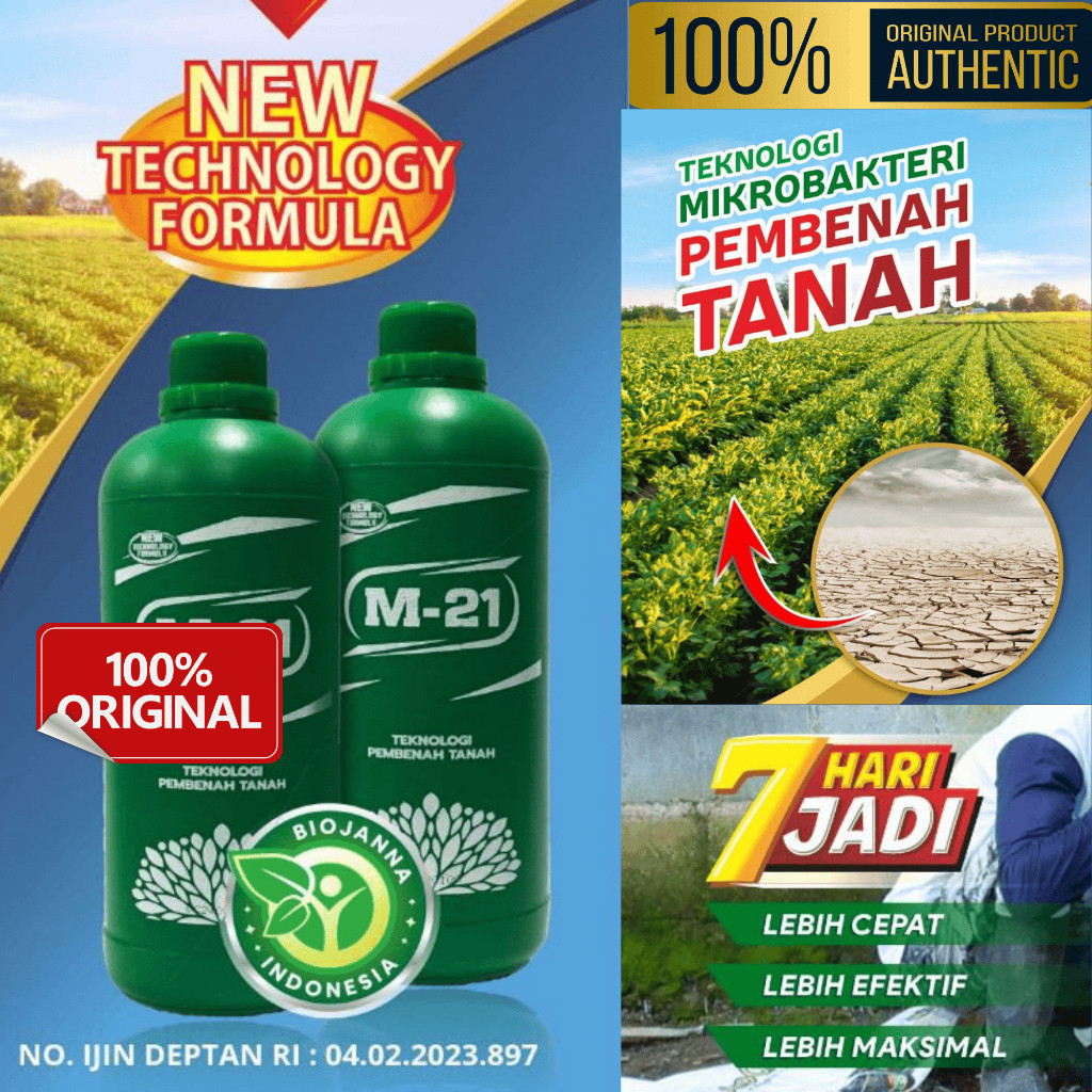 M21 DECOMPOSER 1 LITER PUPUK PENYUBUR TANAH PEMBENAH LAHAN KERING TEKNOLOGI MIKROBAKTERI BIOTOGROW