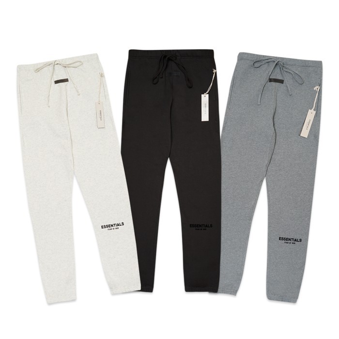Ikonik- Fog Essentials Black Velvet Text Jogger Pants