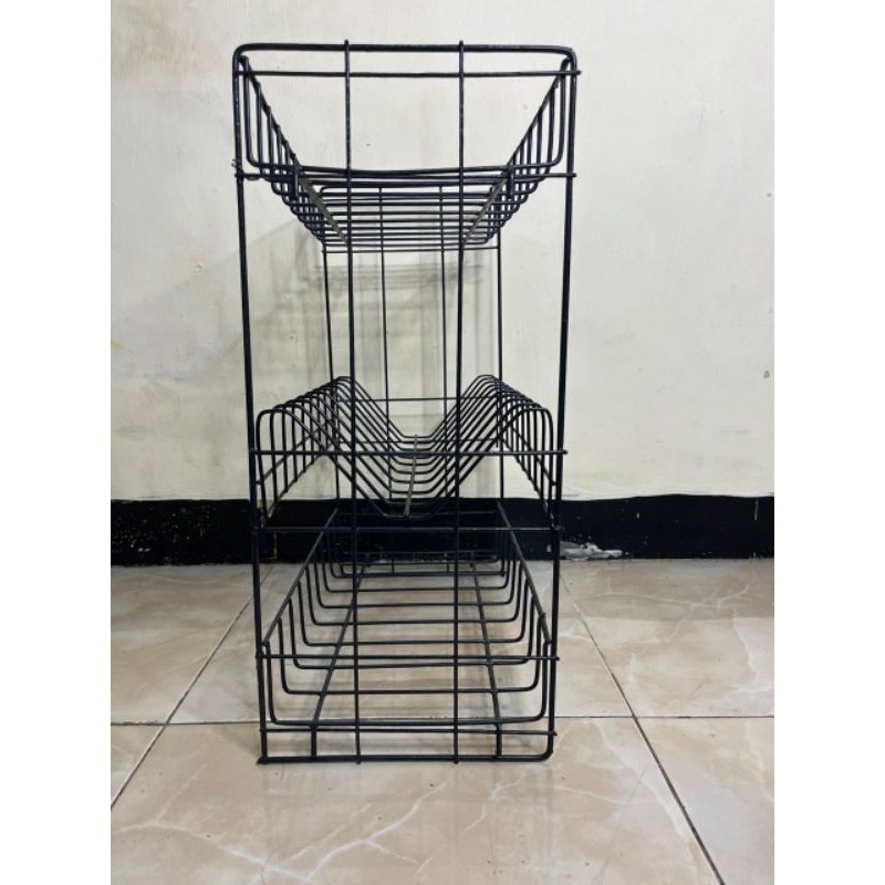 Bombardilomedis Rpk 03 Hitam/Rak Piring Minimalis/Rak Dapur