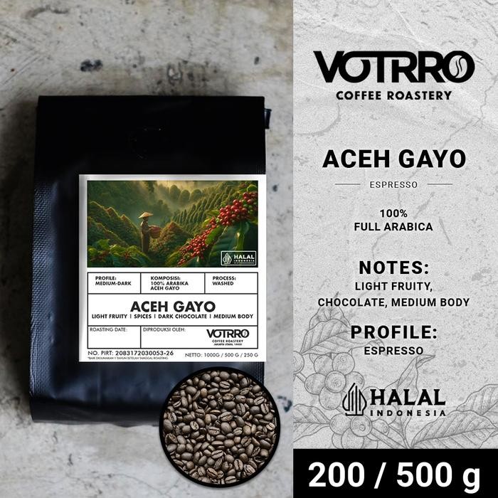 

Biji Kopi Bubuk 100% Full Arabica Aceh Gayo Roasted Commercial - Espresso