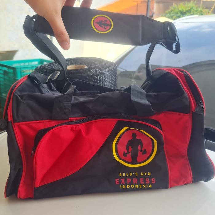 Ready Tas Gold Gym Original /Gym Bag Gold'S Gym Black Yellow Ori