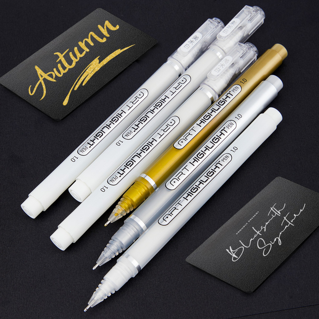 

1Mm Extra Fine Point 3/6 Pack Gel Pen Set White,Gold And Silver Gel Ink Pens For Artists,White Gel