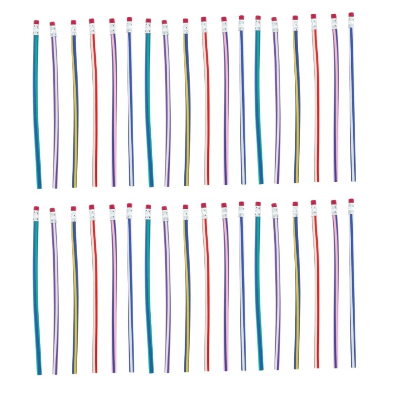 

20/36Pcs Flexible Pencils,Soft Novelty Pencils,Soft Cool Fun Pencil With Erasers