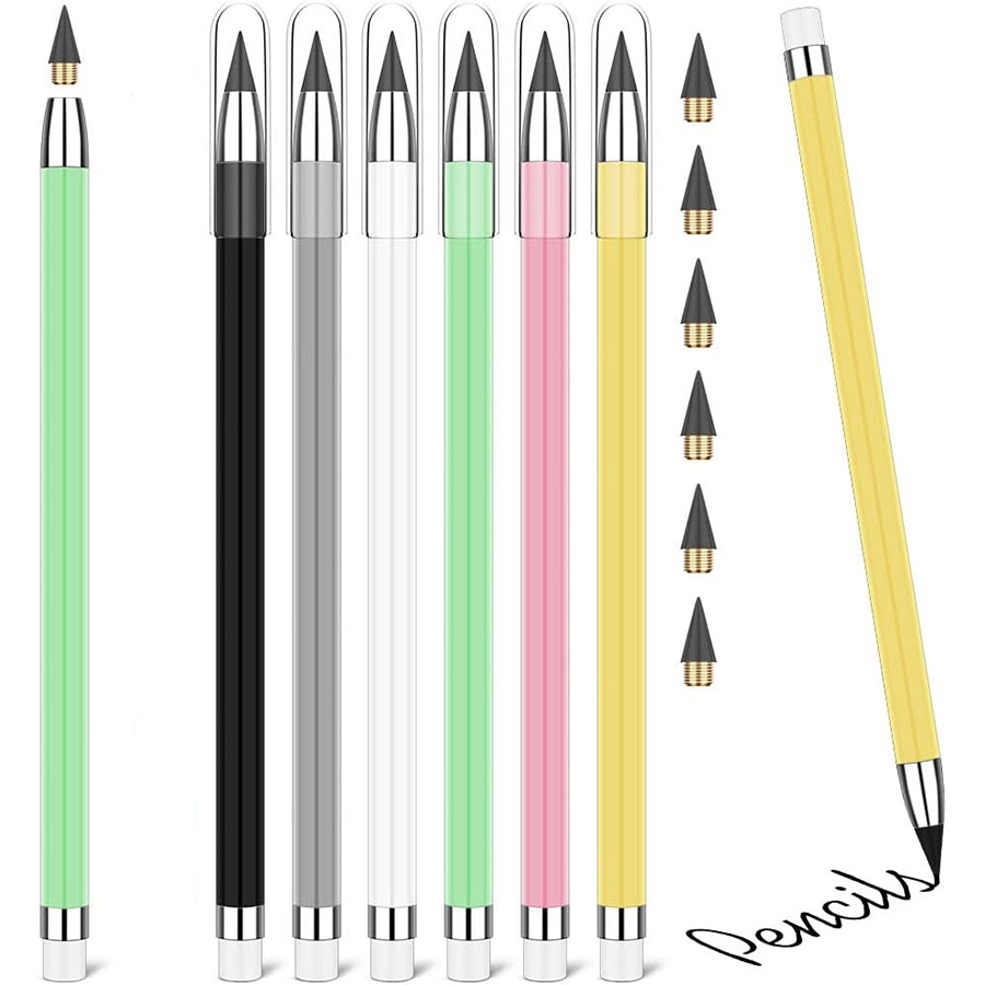 

12 Pcs Inkless Pencil, Everlasting Pencil Infinity Pencil With Eraser, Reusable Infinite Pencil