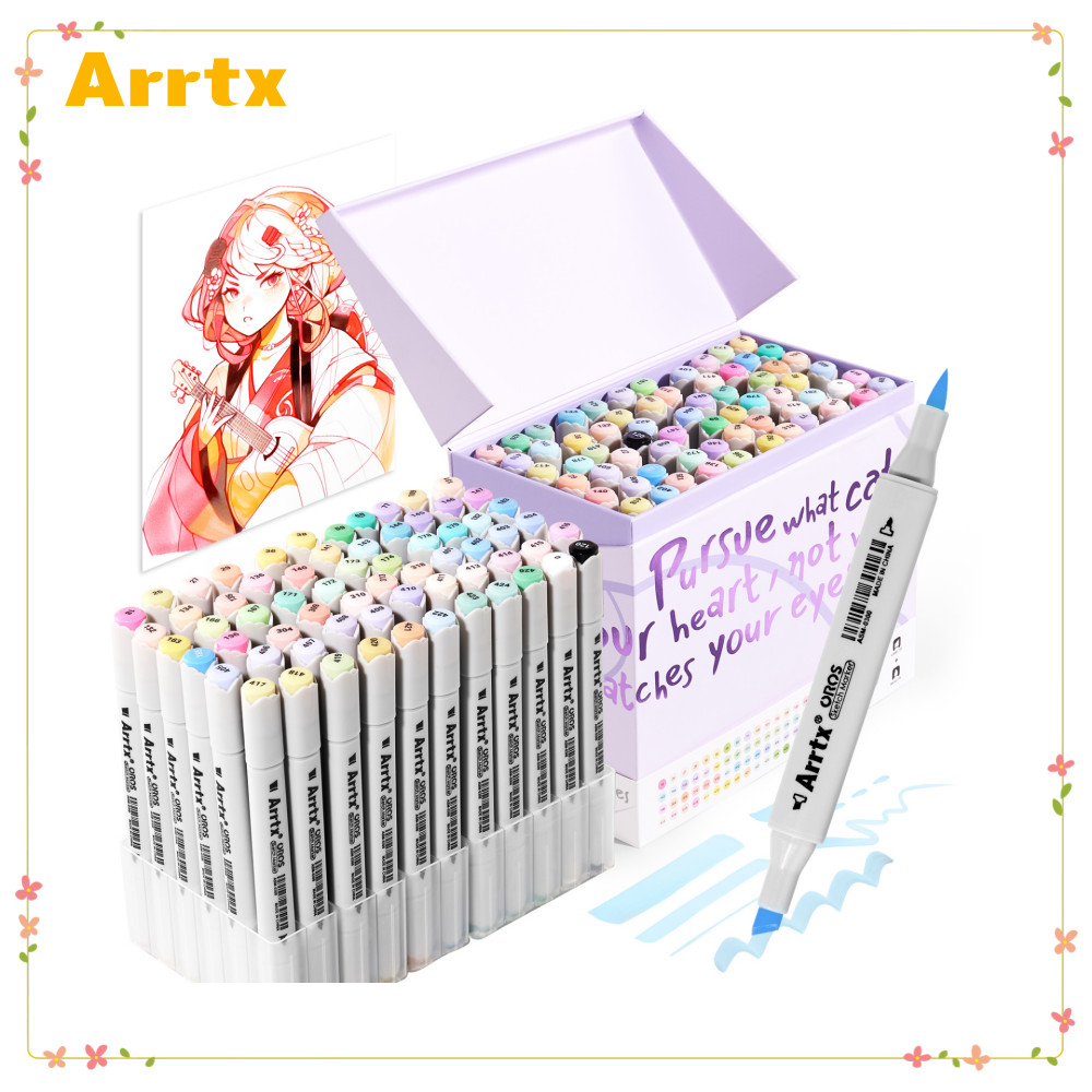 

Arrtx 66 Colors Pastel Markers Oros Dual Tip Sketch Art Markers For Artist Adult Alcohol Markers For