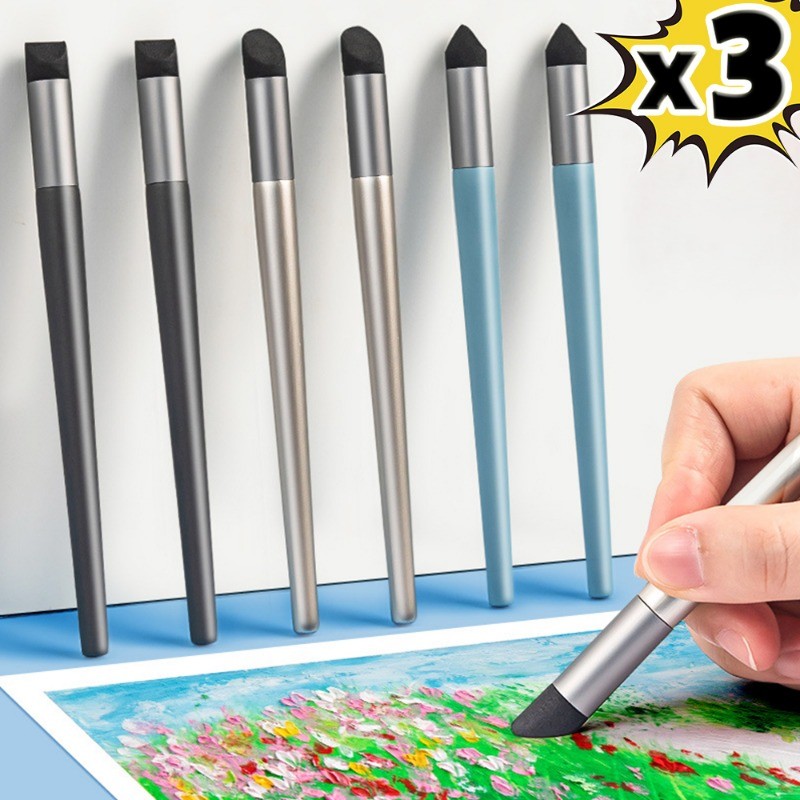 

3Pcs/Set Blending Sponge Pen Pastel Blending Tool For Oil Painting Washable Sketch Rubbing Brush