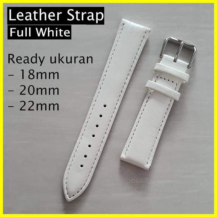 Zylo- Leather White Putih Kulit Tali Jam Strap Watch 18 20Mm 22Mm Dw Timex