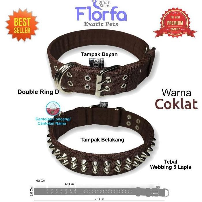 NEW Dog Collar Spike Kalung Anjing Duri Kalung Anjing Besar Pitbull Rottweiler