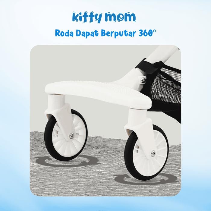 Kitty Mom - Stroller Bayi Baru Lahir Dapat Dilipat Untuk Travelling Kereta Bayi Dorongan Bayi Roda