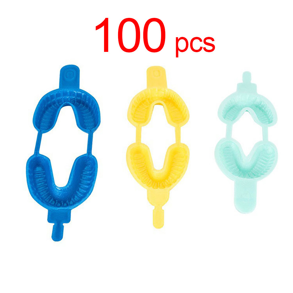 100pcs Dental Disposable Tray Fluoride Foam Impression Trays