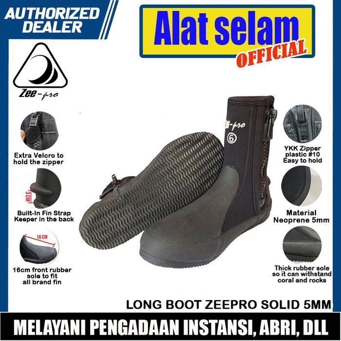 Long Boot Diving Zeepro Solid Booties 5Mm Sepatu Karang Selam Scuba