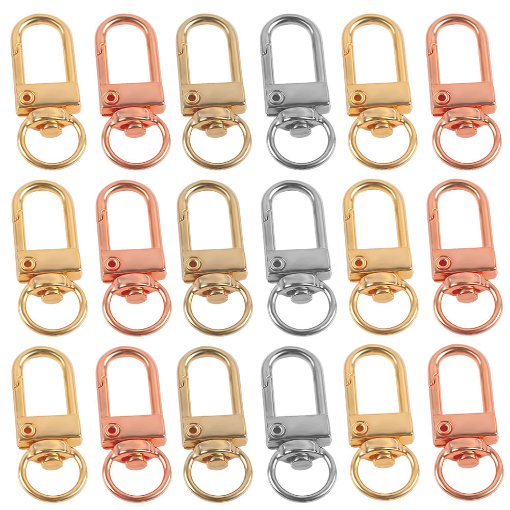 

10Pcs Rotating Dog Buckle Carabiner Gold Lobster Clasps Hooks For Diy Jewelry Making Key Ring Chain