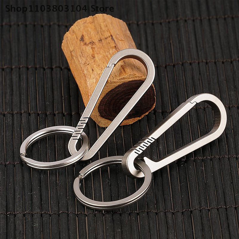 

1Pcs Titanium Alloy Key Ring With Buckle Edc Outdoor Tool Car Accessories
