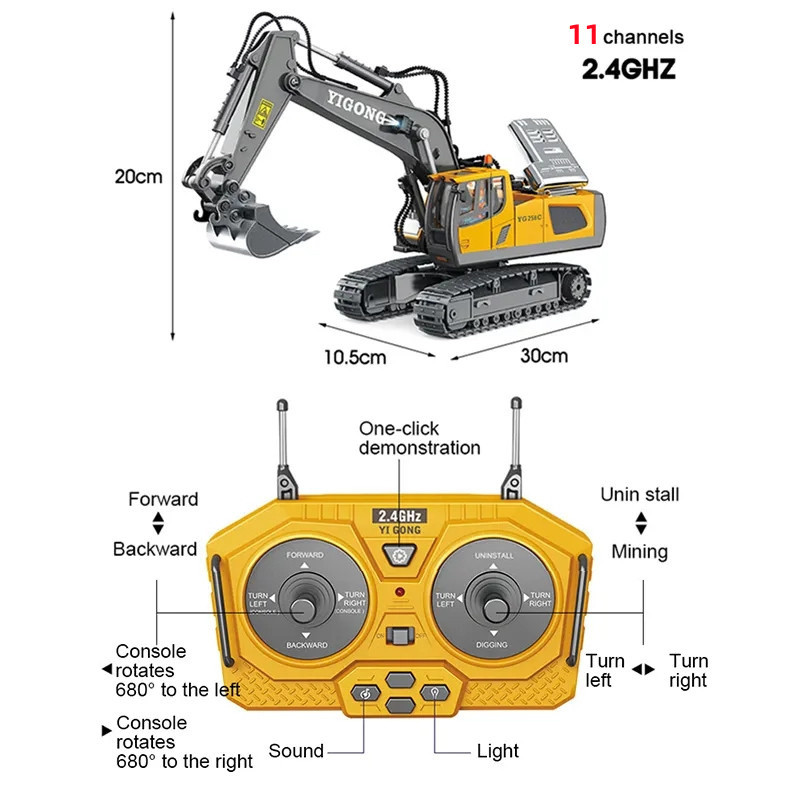 2.4G Excavator Remote Control Besar / Mobil Remote Control Besar Excavator / Bulldozer /RC Excavator