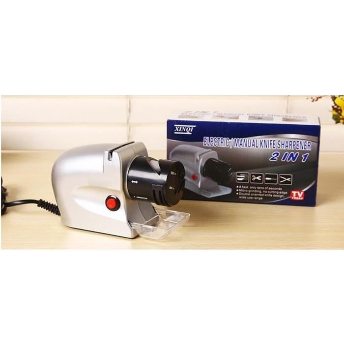 Asah pisau gunting listrik Electric knife sharpener 2 in 1