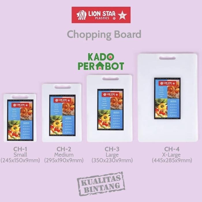 talenan Lionstar XL - Talenan Plastik tebal - talenan plastik putih