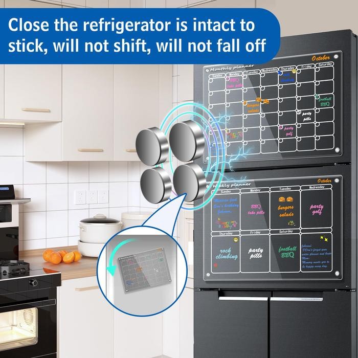

AqibSaza 1Set Weekly Planner Magnet Monthly Planner Board A3 To Do List Magnet Dengan Handuk Dan 8