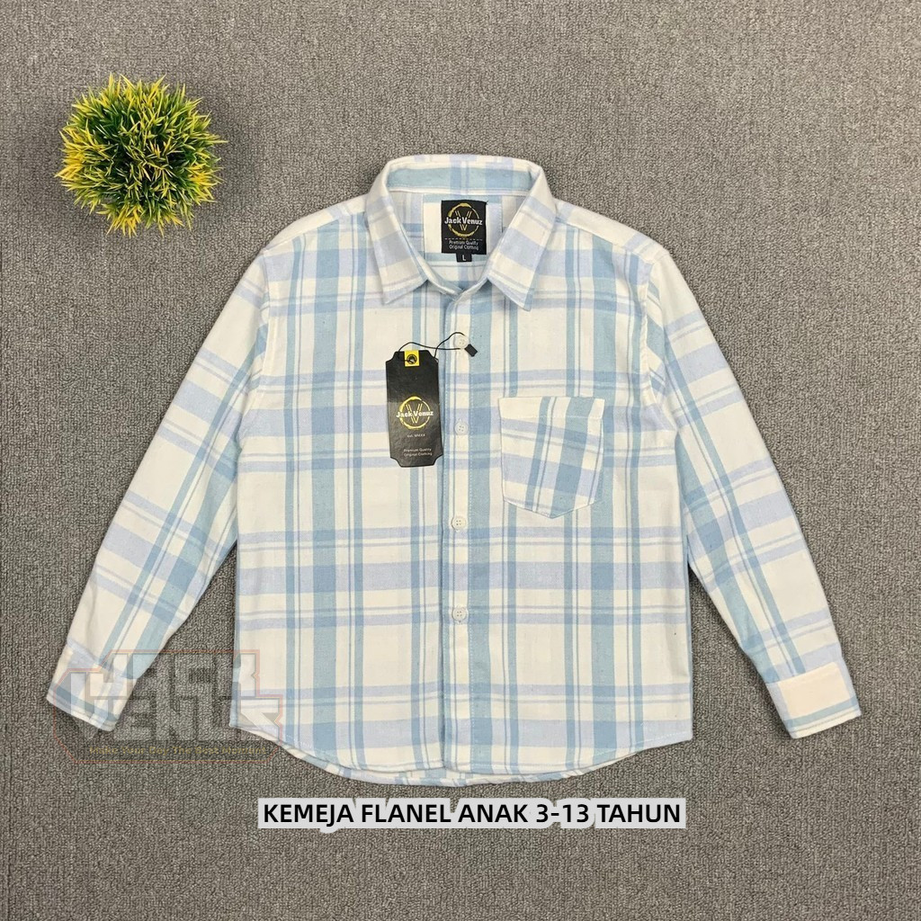 PROMO / KEMEJA FLANEL ANAK KOTAK KOTAK UMUR 3-13 TAHUN COUPLE LENGAN PANJANG SETELAN ATASAN COWOK