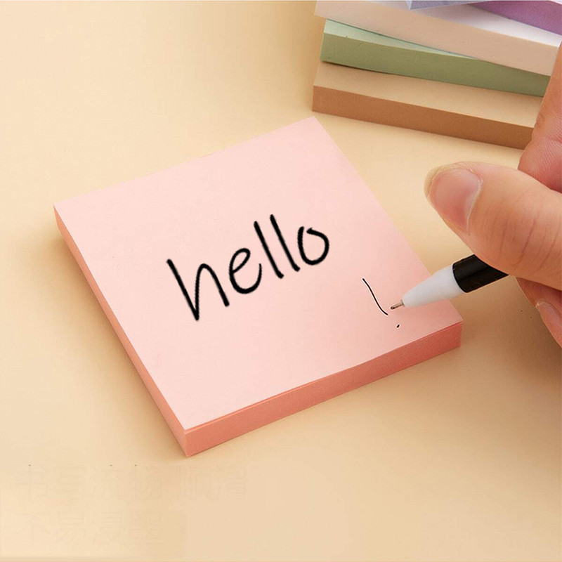 

100Pcs Office Colored Sticky Notes 76X76Mm Paper Memo Stickers Self-Sticky Note Pads Creative