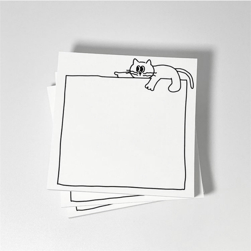 

50 Sheets Simple Drawing Cute Cat Note Paper Korean Memo Pad Creative Message Planner Sticker School