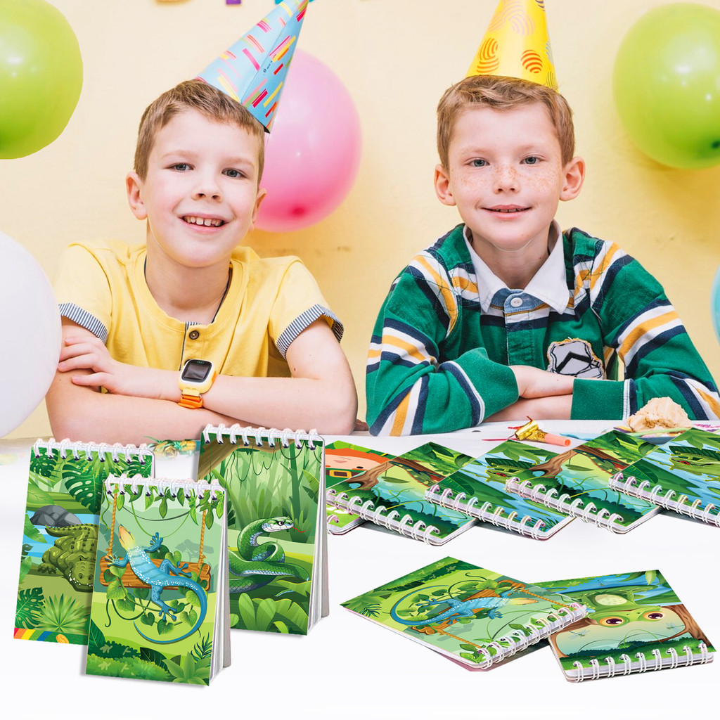 

8Pcs Wild Animals Spiral Pocket Notebook Snake Frog Pattern Portable Mini Memo Pad Notepads Coil