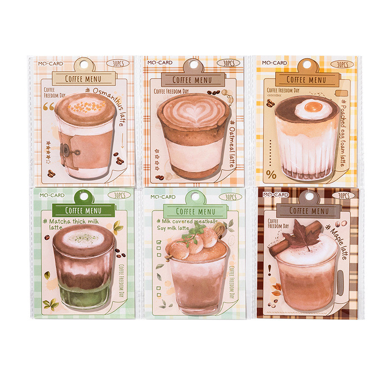

30 Pcs Latte Coffee Themed Sticky Notes Funny Self Sticky Notepads Memo Pads For Coffee Lover Office