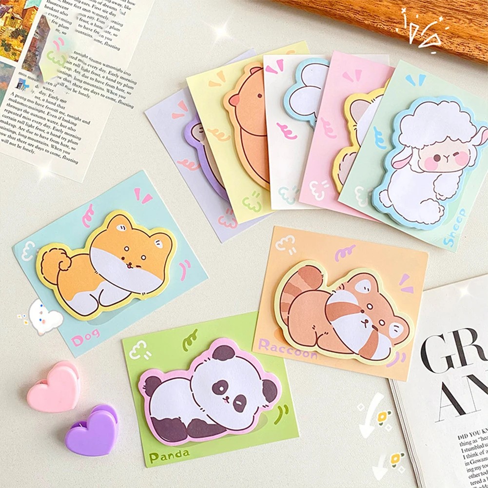 

1Pc 30 Pages Animal Sticky Notes Cute Cartoon Memo Pad Ins Kawaii Stationery Posted Tabs Its Memo