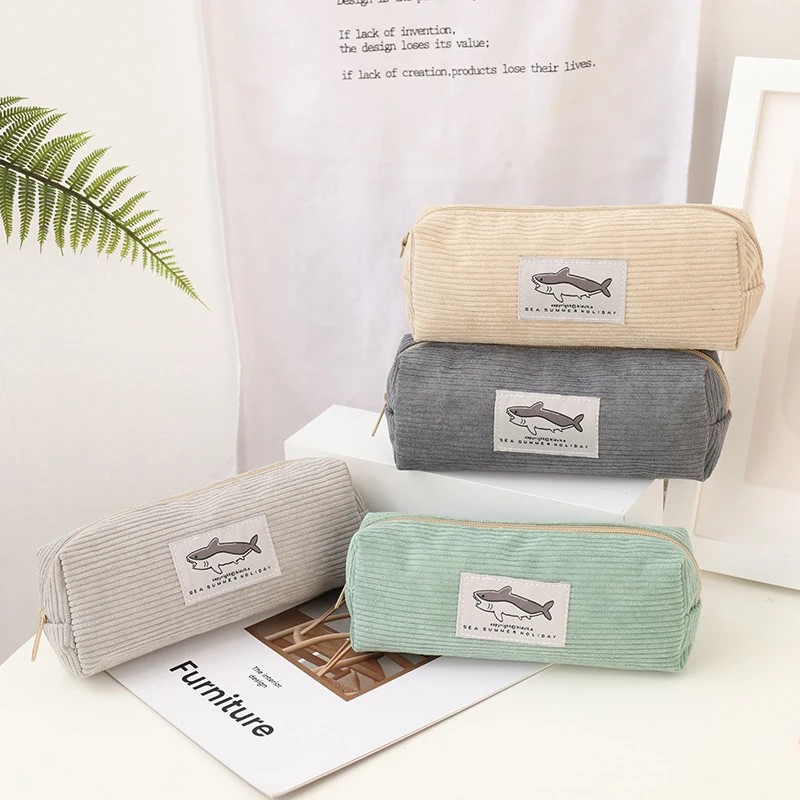 

Cute Shark Pencil Case Embroidery Pen Bag Back To School Supplies Stationery Items For Girls Kids