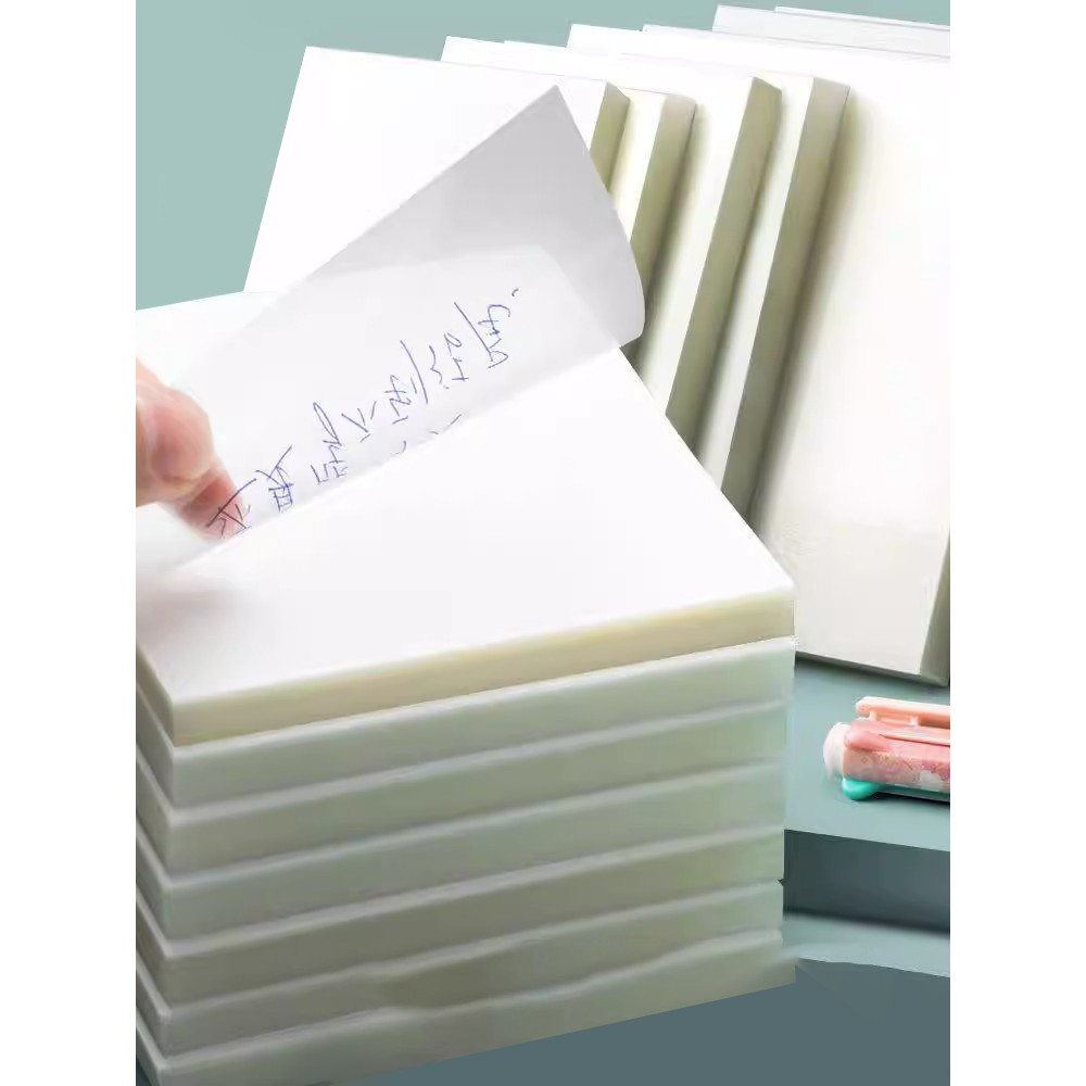 

50Pcs Pet Transparent Sticky Notes Perspective Waterproof Clear Fluorescence Memo Pad Stationery