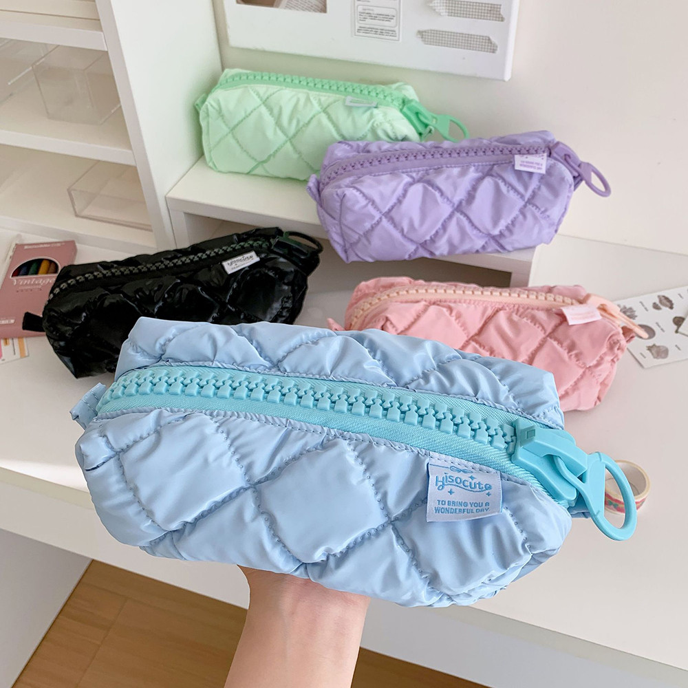 

Candy Color School Pencil Case Large Capacity Pen Pouch Zipper Stationery Storage Bag Pencil