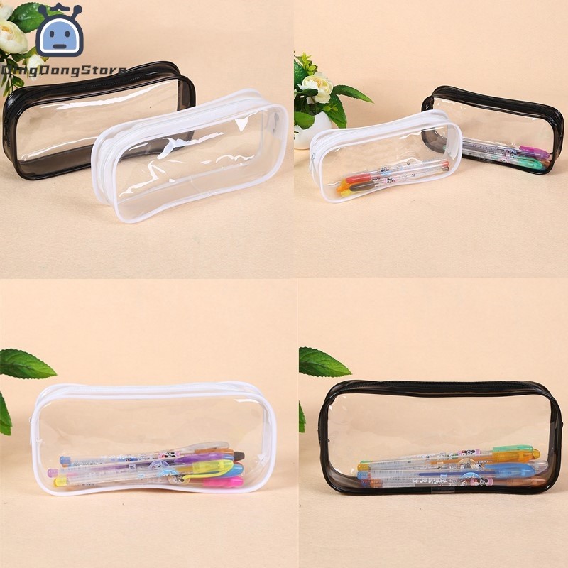 

1Pc Soft Plastic Transparent Pencil Case Student Pvc Clear Pen Bag Transparent Bag Office Student