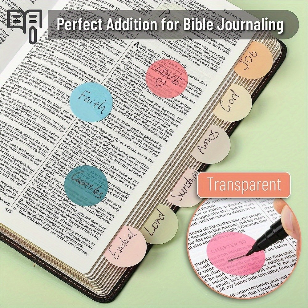 

160 Pack Round Fluorescent Sticky Notes, Waterproof Durable Notes, Multipurpose Bookmark & Page