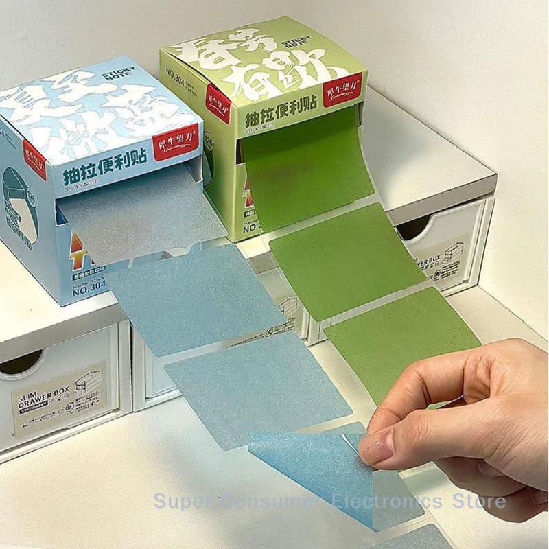 

126 Sheets Color Matte Sticky Notes Pads Stationery Posted It Memo Notepad Notebook Pull-Out Message