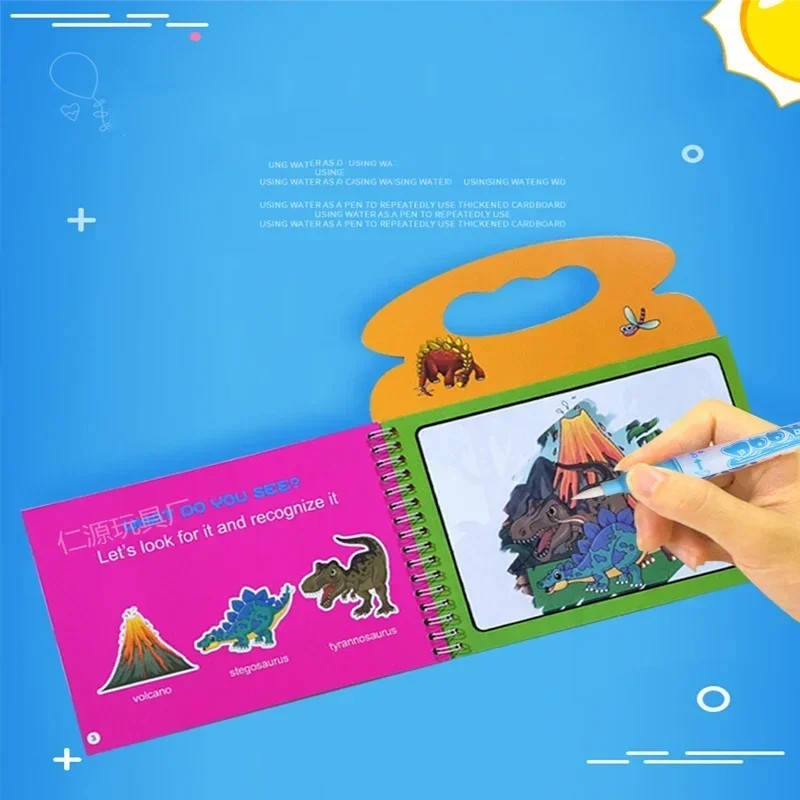 

Magical Book Water Drawing Montessori Toys Reusable Coloring Book Magic Water Drawing Book Sensory