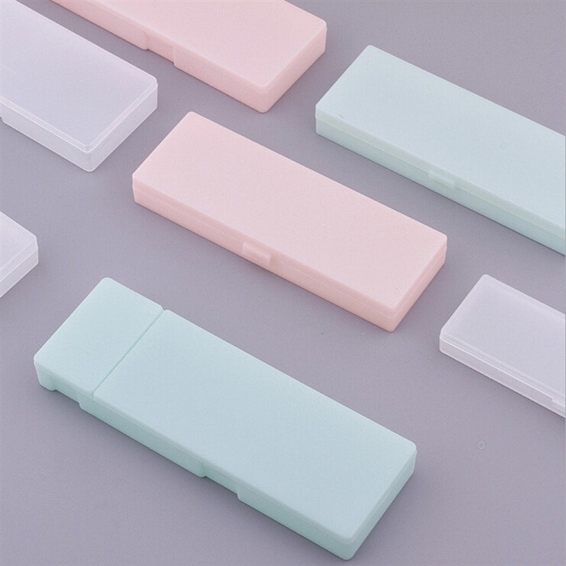

Pencil Cases School Office Simple Matte Transparent Plastic Box Frosted Pink Green White Pens