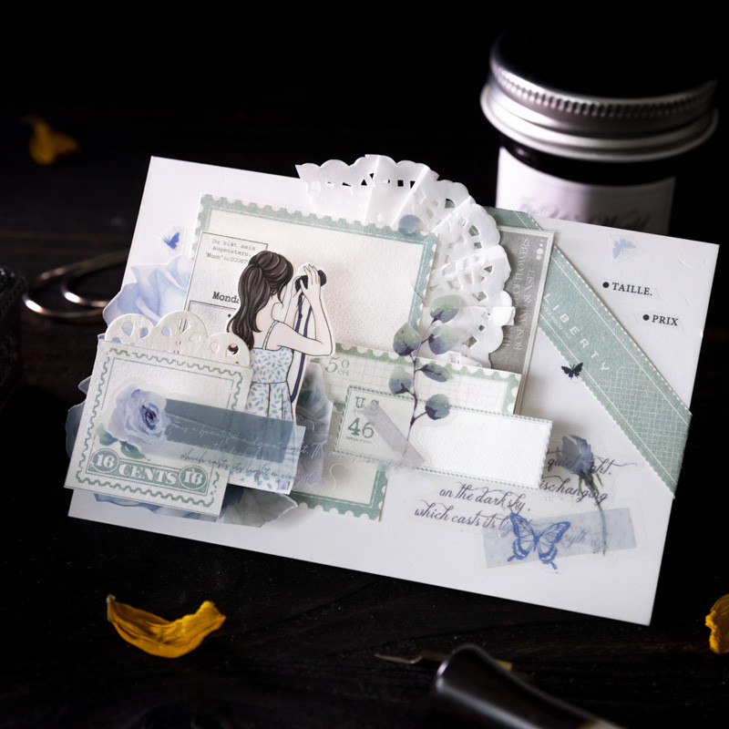 

30Pcs/Lot Memo Pads Material Paper Frame Of Mind Junk Journal Scrapbooking Cards Retro Background