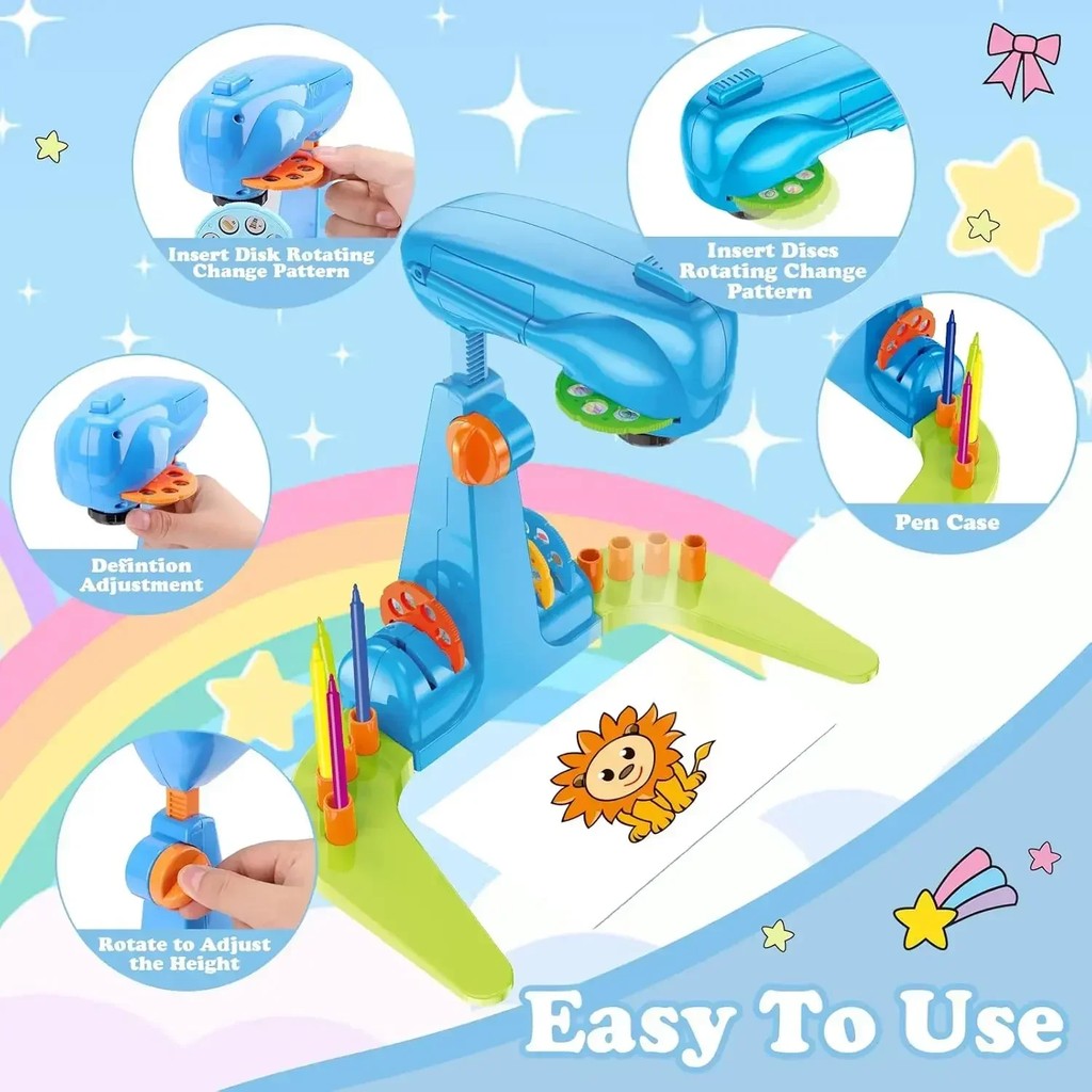 

Art And Craft Kit Drawing Projector For Kids,Including Colored Pencils, Crayons,Coloring