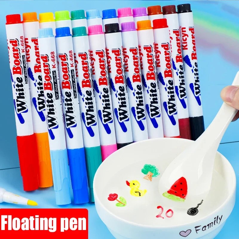 

Montessori Magical Water Floating Student Painting Brush Whiteboard Markers Pen Suspension Kids