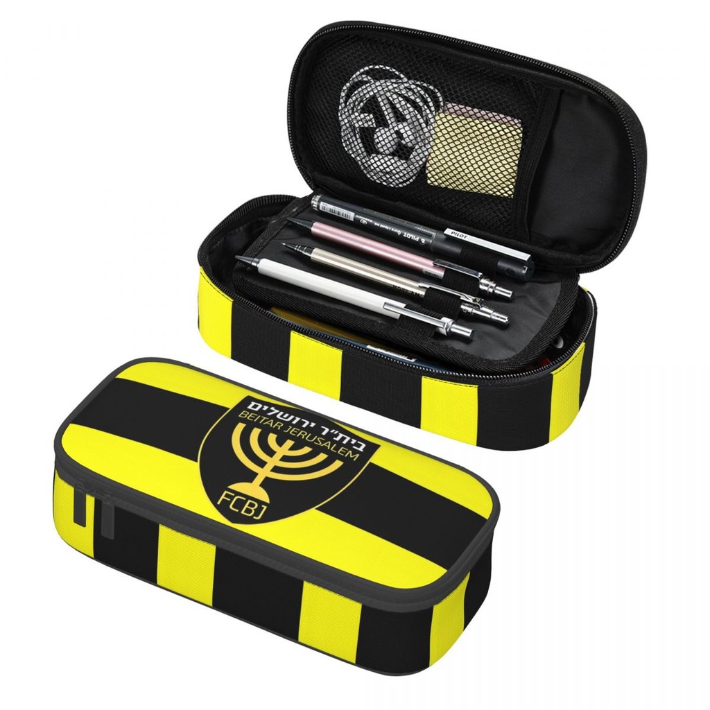 

Custom Footbally Beitar Jerusalem Fc Soccer Pencil Case For Girl Boy Large Storage Pen Bag Box