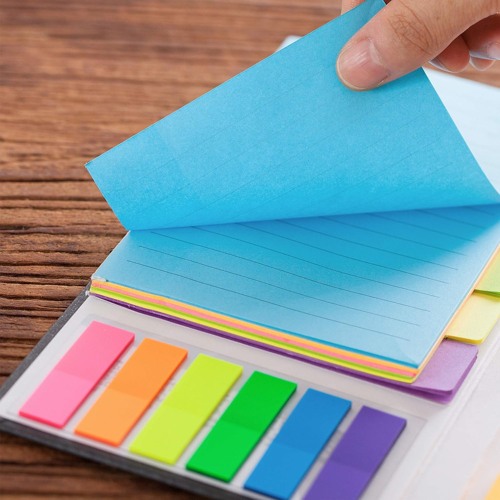 

Sticky Note Set - 410 Pack With Vintage Colors, Transparent And Divider Tabs For Planners