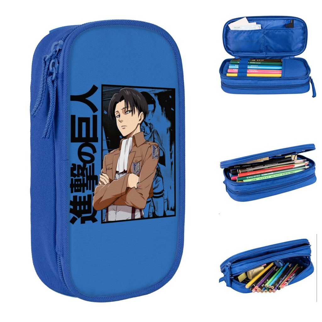 

Cute Levi Attack On Titan Pencil Case Shingeki No Kyojin Anime Pencil Box Pen Box For Student Bag