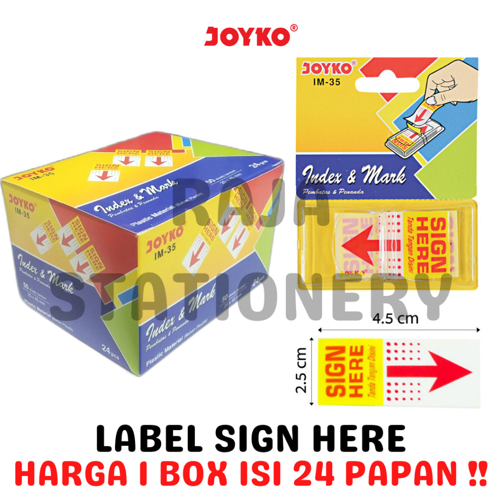 

JOYKO SIGN HERE LABEL MEMO STICK JOYKO MEMO TANDA TANGAN DISINI "SIGN HERE" TEMPEL PANAH KANTOR IM-35 PACK [24PCS] - RAJA BIGBOX