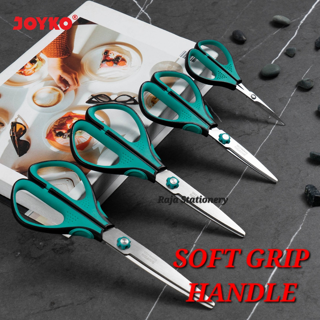 

Joyko Scissor SOFT HANDLE STAINLESS / Gunting Joyko Ketas Kain Kardus - RAJA BIGBOX