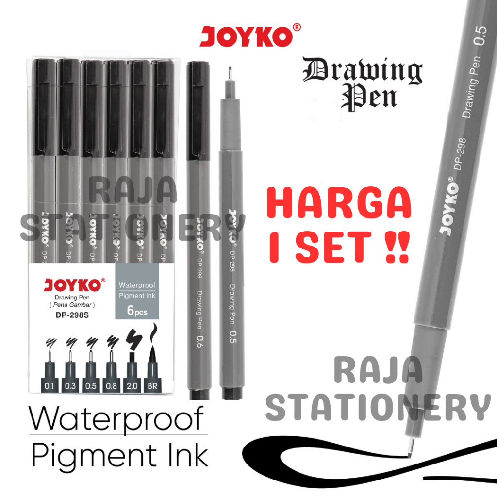 

JOYKO DRAWING PEN SET CALLIGRAPHY / PENA GAMBAR JOYKO SET 6PCS DP-298S MURAH BERKUALITAS - RAJA BIGBOX