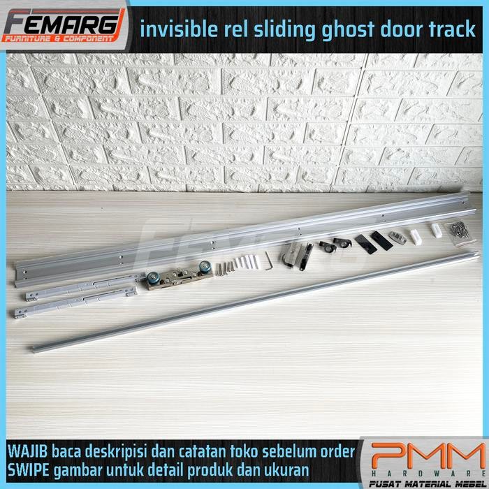 TERLARIS Rel Sliding Ghost Door Track FEMARG hidden tersembunyi