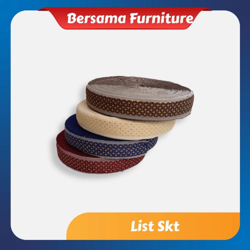 TALI WEBBING/BISBAN/LIST SPRINGBED/WEBBING MOTIF KOTAK GOLD/LIS KASUR