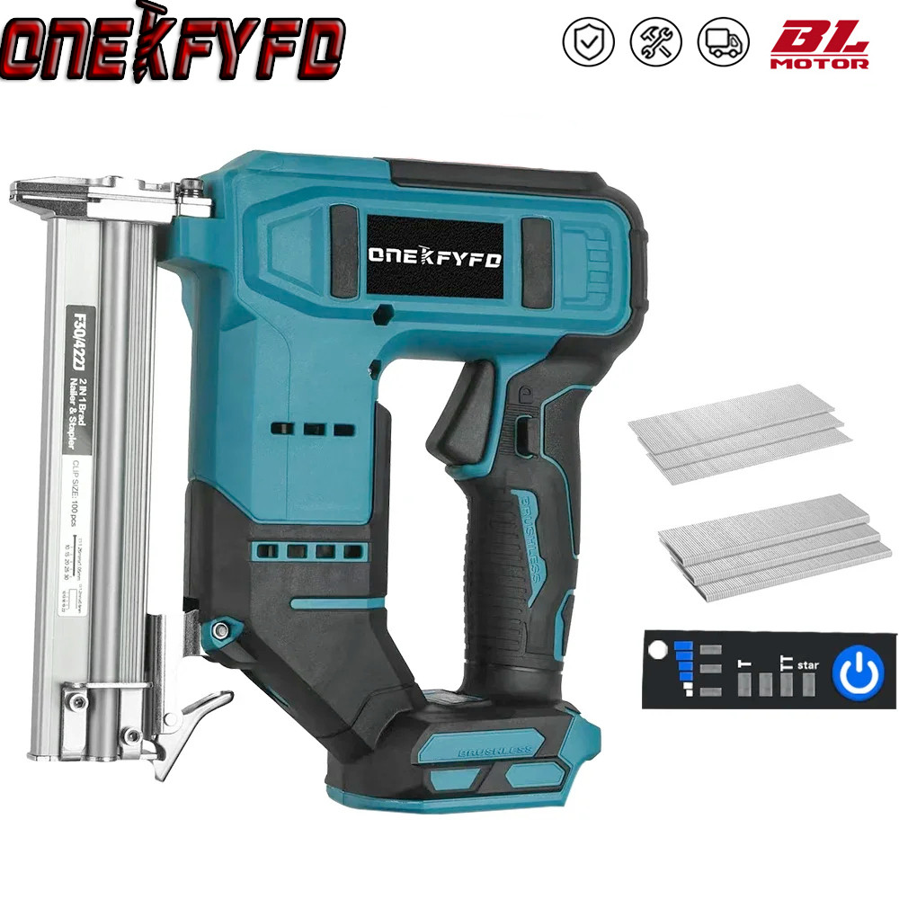 Brushless 2 In 1 Electric Nail Gun For Wood Cordless Nailer Stapler Framing Nailer Woodworking Tools