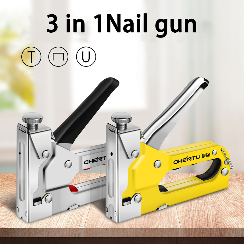 Manual Staple Gun 3 In 1 Stapler Nail Gun Staple Gun Nailer Furniture Tool Wood Frame Stapler