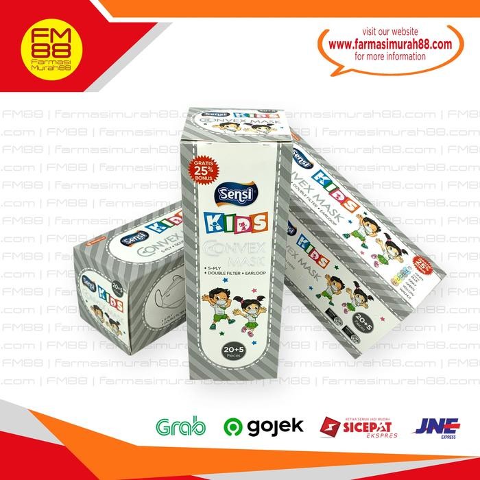 MASKER SENSI 5PLY KIDS CONVEX MASK EARLOOP - ISI 25 PCS