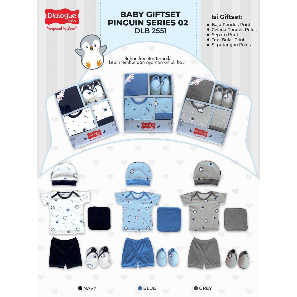 Dialogue Baby Gift Set Pinguin Series DLB2550 DLB2551 DLB2552